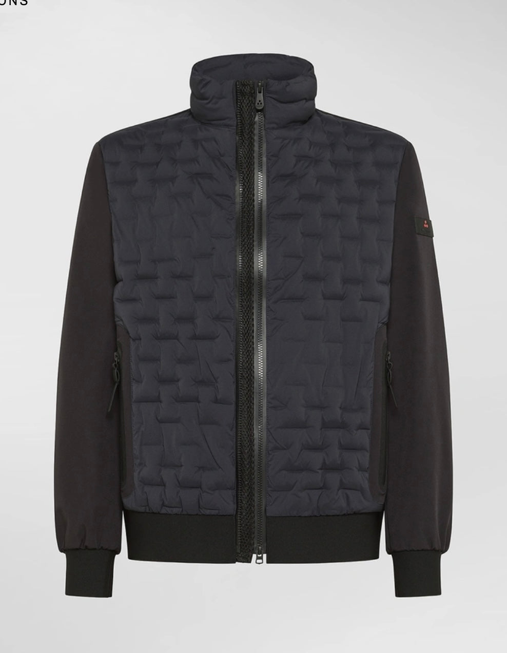 BOMBER DOPPIO MATERIALE CON TRAPUNTA GEOMETRICA PEUTEREY