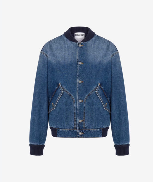 Bomber in denim Moschino