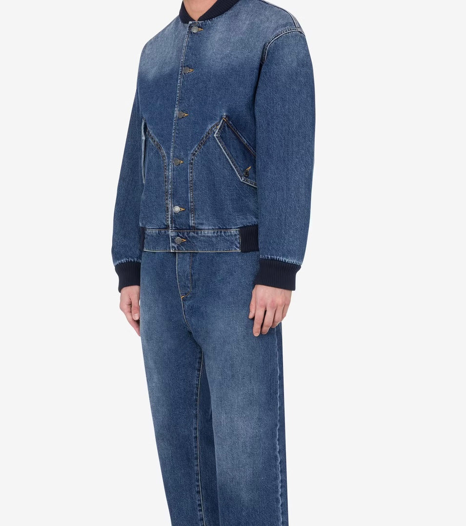 Bomber in denim Moschino